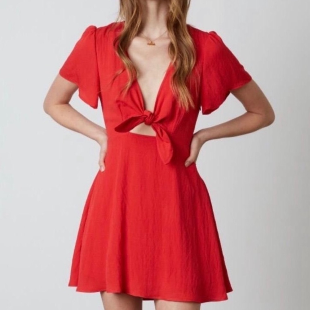 Cotton Candy LA Red Tie Front Dress